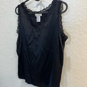 Vintage Real Silk Lace Trim Tank Top
